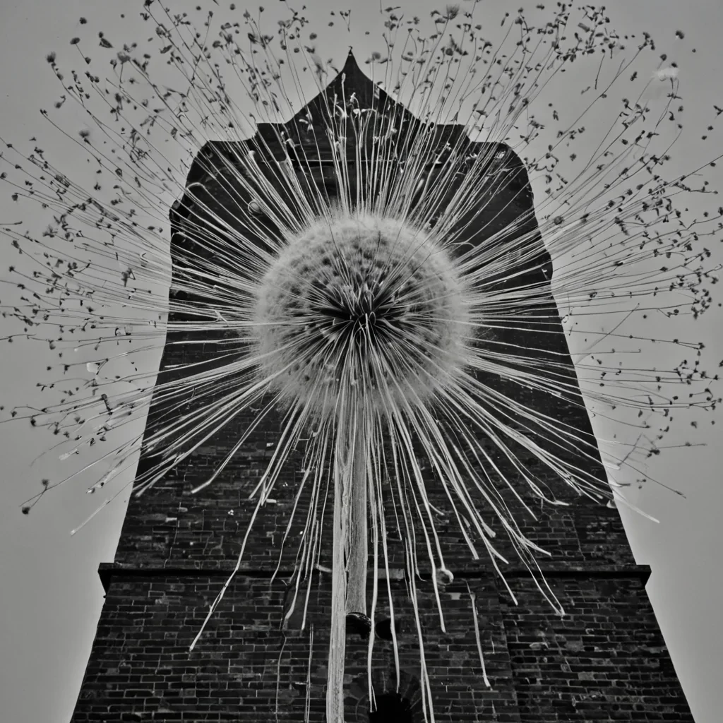 A single, selferoding filament of compressed dandelion static pulses through the core of a floating, inverted clocktower made entirely of frozen midsneezeits structure not brick or gear but woven from the thermal afterimage of a thousand unlaughed coughs that never escaped the throat of a world that never cleared its sinuses. The filament does not decayit unsneezes, each pulse dissolving a moment of pressure into its original stillness, releasing a wave of negative expulsion that fractures the fabric of respiratory rhythm into a drifting mist of pale yellow, geometric pollenspores, each one etched with the chromatic residue of a name that never echoed through the hollows of a nose that never twitched