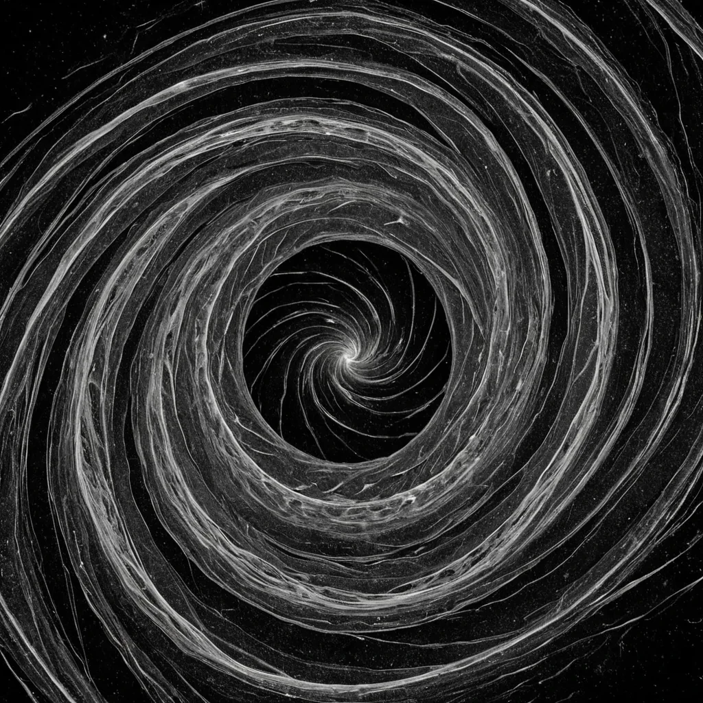 A single, selfoscillating helix of solidified quantum uncertainty rotates in the center of a vast, still void composed entirely of inverted, nonreflective silence from a civilization that communicated through the absence of sound in the spaces between breaths. The helix does not spinit unmeasures, each twist unraveling into a slow, backward cascade of probability waves, reforming into ephemeral topologies shaped like the negative space between two decisions that never coexisted in the same timeline. The void is not emptyit is a layered expanse of petrified potential, each stratum etched with the emotional residue of a choice that was never made, its edges glowing with the faint, entropic afterimage of a