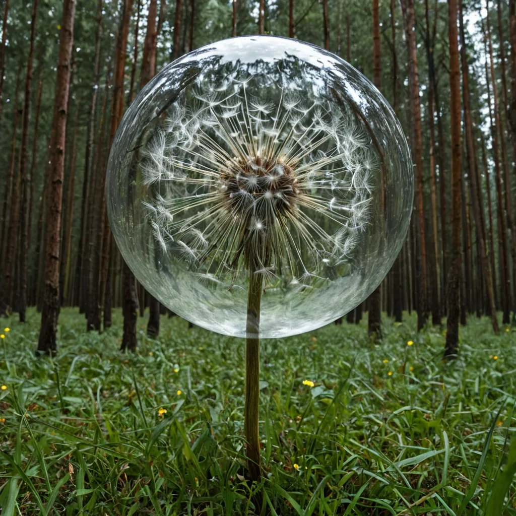 A single, colossal, selfrepairing dandelion grows from the center of a vast, inverted forest suspended in the vacuum between dimensions, its seeds not carried by wind but by the slow, outward ripple of a single, perfect question that emanates from its core. Each seed is not fluffyit is a solidified breath, a moment of inquiry held just before a thought was about to form, compressed into a perfect, crystalline sphere that pulses with a faint, subsonic resonance. The forest is not made of woodit is woven from solidified silence, each tree a towering, geometric column of compressed stillness, its branches etched with the faint, shifting patterns of neural pathways that never fired. The ground is not soilit