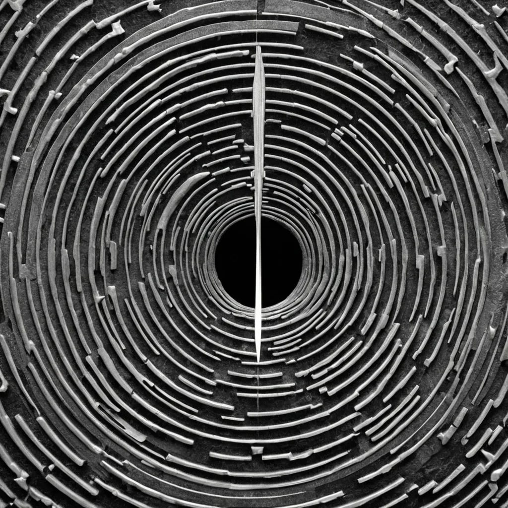 A single, selfoscillating void of reversed resonance, shaped like a 42,891dimensional tangle of unformed vibration and inverted frequency, pulses at the center of a vast, inverted labyrinth of solidified harmony  each wall carved from the exact moment between a tuning fork striking and its refusal to ring, a note forming in the throat and dissolving into nonacoustic stillness, a chime suspended midair and collapsing into pure, unmeasured dissonance. The void does not silence sound  it unsilences it, each fraying strand shedding a layer of harmonic potential that never coalesced into shared resonance, reforming into ephemeral, cobaltthreaded afterimages shaped like the negative space