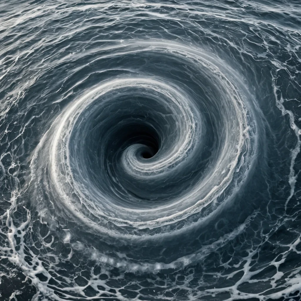 A single, selfsiphoning vortex of solidified silence, shaped like a 17dimensional Mbius strip of inverted resonance and unformed stillness, rotates at the center of a vast, inverted ocean of petrified soundwaveseach wave frozen midcrest in the moment before a civilizations first collective whisper was ever allowed to ripple across the surface of a world that never had ears to hear it. The vortex does not drainit unhears, each spiral shedding a layer of auditory potential that never coalesced into a shared tone, reforming into ephemeral, indigothreaded afterimages shaped like the negative space between two mouths that never parted in unison during the same moment of mutual silence. The ocean is