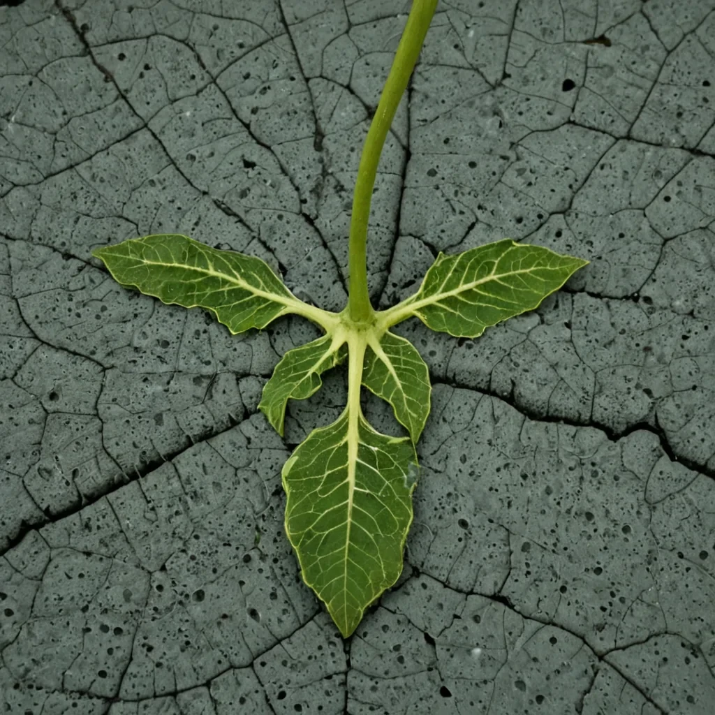 A single, selfsynthesizing cluster of reversed entropy, shaped like a 137dimensional lattice of unformed decay and inverted disorder, pulses at the center of a vast, inverted greenhouse of solidified growtheach petal, stem, and root carved from the exact moment between a seed cracking open and its refusal to germinate, a leaf unfurling and dissolving into nonphotosynthetic dust, a vine climbing and collapsing into pure, unexpanded stillness. The cluster does not decayit undecays, each trembling filament shedding a layer of biological potential that never coalesced into a shared flourishing, reforming into ephemeral, emeraldthreaded afterimages shaped like the negative space between two hands that never