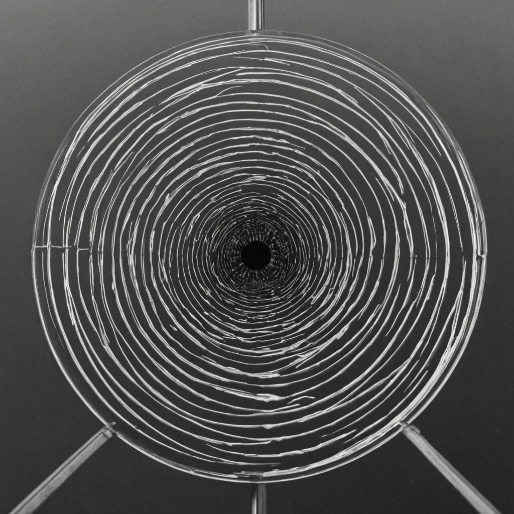 A single, selfilluminating lattice of reversed gravity, shaped like a 3,142dimensional helicoid of unformed weight and inverted mass, floats at the center of a vast, inverted observatory of solidified motioneach lens carved from the exact moment between a falling object and its refusal to accelerate, a leap beginning and dissolving into nonkinetic stillness, a hand releasing and collapsing into pure, unmeasured suspension. The lattice does not defy gravityit undefies it, each spiraling strand shedding a layer of physical potential that never coalesced into downward pull, reforming into ephemeral, opalthreaded afterimages shaped like the negative space between two feet that never left the ground
