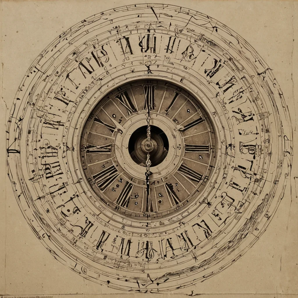 A single, selfrewriting scroll of reversed time, shaped like a 47,219dimensional ribbon of unformed chronology and inverted causality, drifts through the hollow core of a vast, inverted clocktower of solidified stillness. Each glyph is spun from the exact moment between a second ticking and its refusal to pass, a decision being made and dissolving into nonconsequence, a heartbeat syncing with the rhythm of a future that never arrived and collapsing into pure, unmeasured nonsequence. The scroll does not record eventsit unrecords them, each shimmering character shedding a layer of temporal potential that never coalesced into history, regret, or the weight of having lived. As it unspools backward