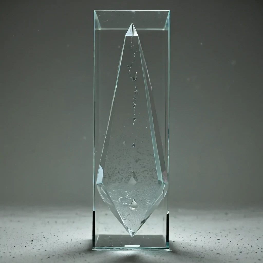 A single, selfoscillating column of reversed silence, shaped like a 7,309dimensional prism of unformed quiet and inverted stillness, rises from the center of a vast, inverted ocean of solidified noise. Each facet is carved from the exact moment between a whisper fading into air and its refusal to be heard, a heartbeat syncing with the tide and dissolving into nonrhythm, a hand pressed against glass and collapsing into pure, unmeasured nontouch. The prism does not absorb sound  it unabsorbs it, each refracting surface shedding a layer of acoustic potential that never coalesced into vibration or resonance, reforming into ephemeral, obsidianveined foam that bubbles like the breath