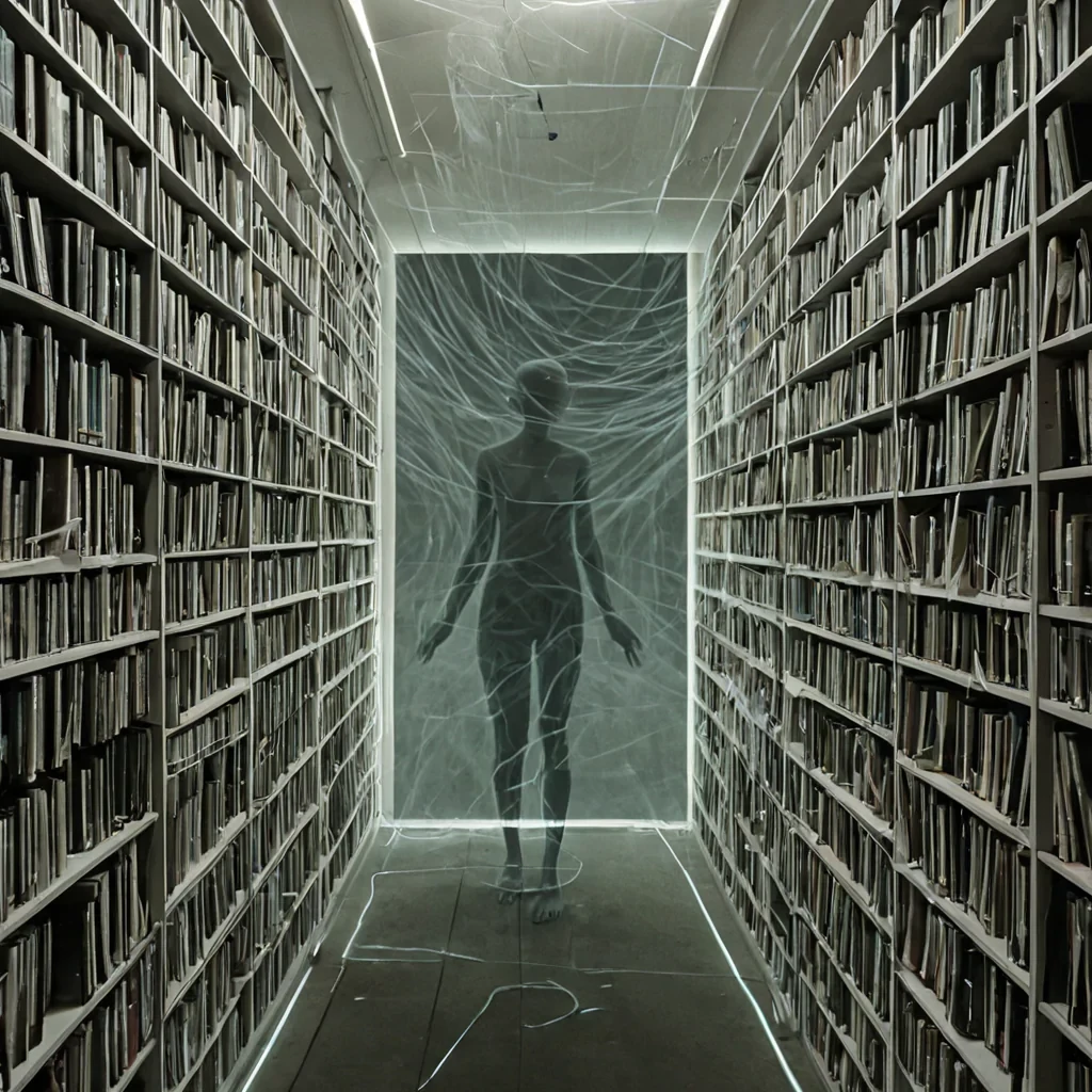 A single, selfrewriting thread of liquid moonlight pulses through the core of a floating, inverted archive of unrecorded memories, its structure not paper or silicon but woven from the thermal afterimage of a thousand unremembered childhoods that never existed in the minds of a world that never grew old. The thread does not storeit unremembers, each pulse dissolving a fragment of recollection into its original blankness, releasing a wave of zeroentropy amnesia that fractures the fabric of identity into a drifting mist of opalescent, geometric silhouettes, each one etched with the chromatic echo of a face that never smiled in a mirror that never reflected. The archives shelves are not linearthey spiral inward like