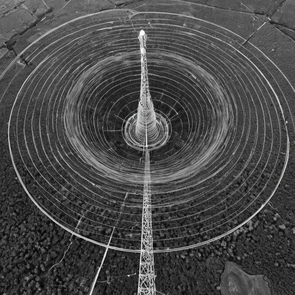 A single, selfrotating vortex of solidified static, shaped like a 23dimensional Mbius strip of inverted signal and unformed transmission, spins at the center of a vast, inverted radio tower built from the petrified frequencies of a civilization that communicated through the duration of synchronized, silent interruptions in the broadcast of a single, neverending lullaby. The vortex does not emitit untransmits, each twist shedding a layer of electromagnetic potential that never coalesced into a shared melody, reforming into ephemeral, cobaltthreaded afterimages shaped like the negative space between two antennas that never aligned in the same moment of mutual resonance. The tower is not technologicalit is a stratified expanse of compressed silence