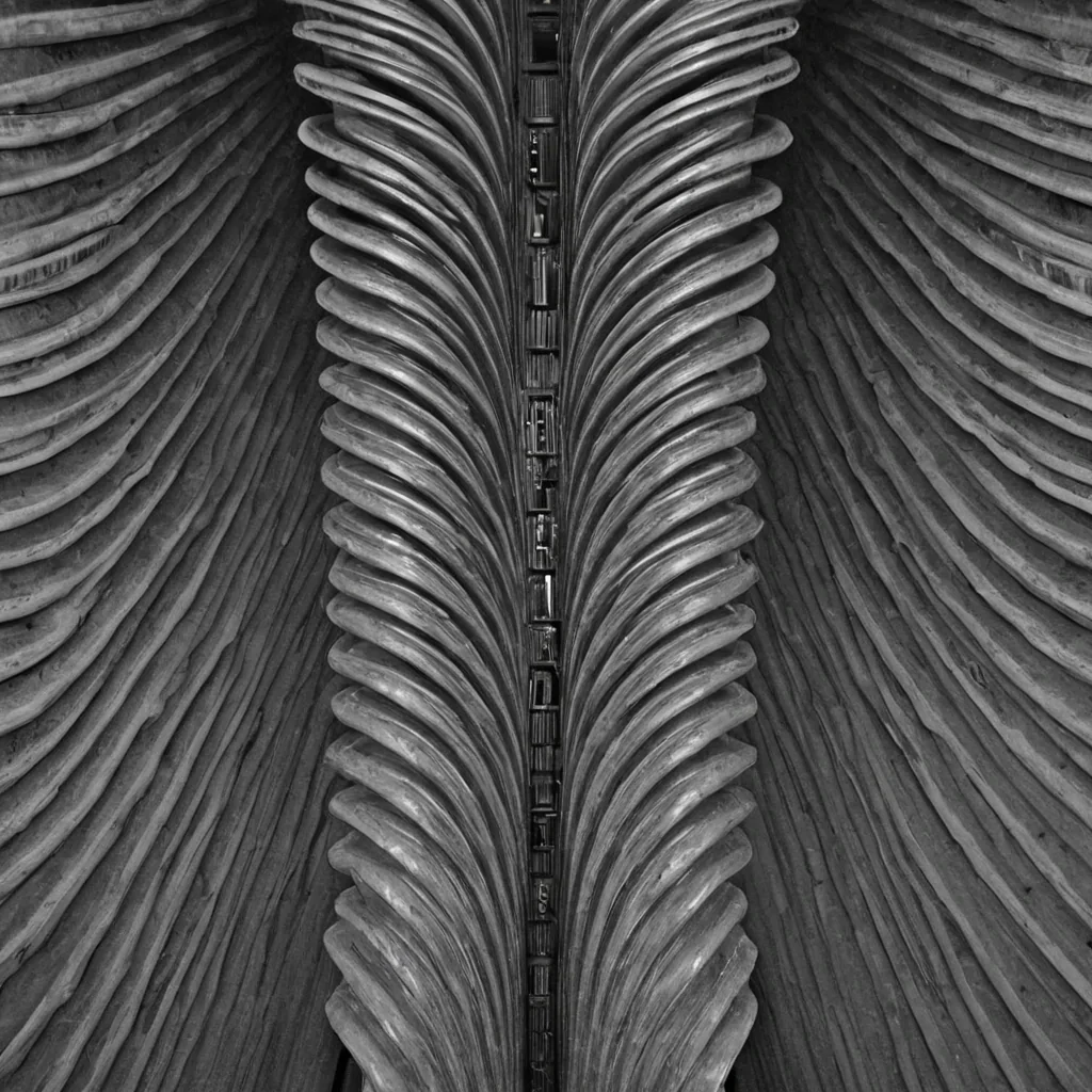 A single, selfilluminating filament of reversed silence, shaped like a 1029dimensional helix of unformed stillness and inverted quietude, pulses at the center of a vast, inverted cathedral of solidified soundeach pillar carved from the exact moment between a chime ringing and its refusal to echo, a hymn beginning and dissolving into nonresonant air, a breath exhaled and collapsing into pure, unperceived absence. The filament does not silenceit unsilences, each trembling coil shedding a layer of acoustic potential that never coalesced into a shared resonance, reforming into ephemeral, obsidianthreaded afterimages shaped like the negative space between two mouths that never formed the same word