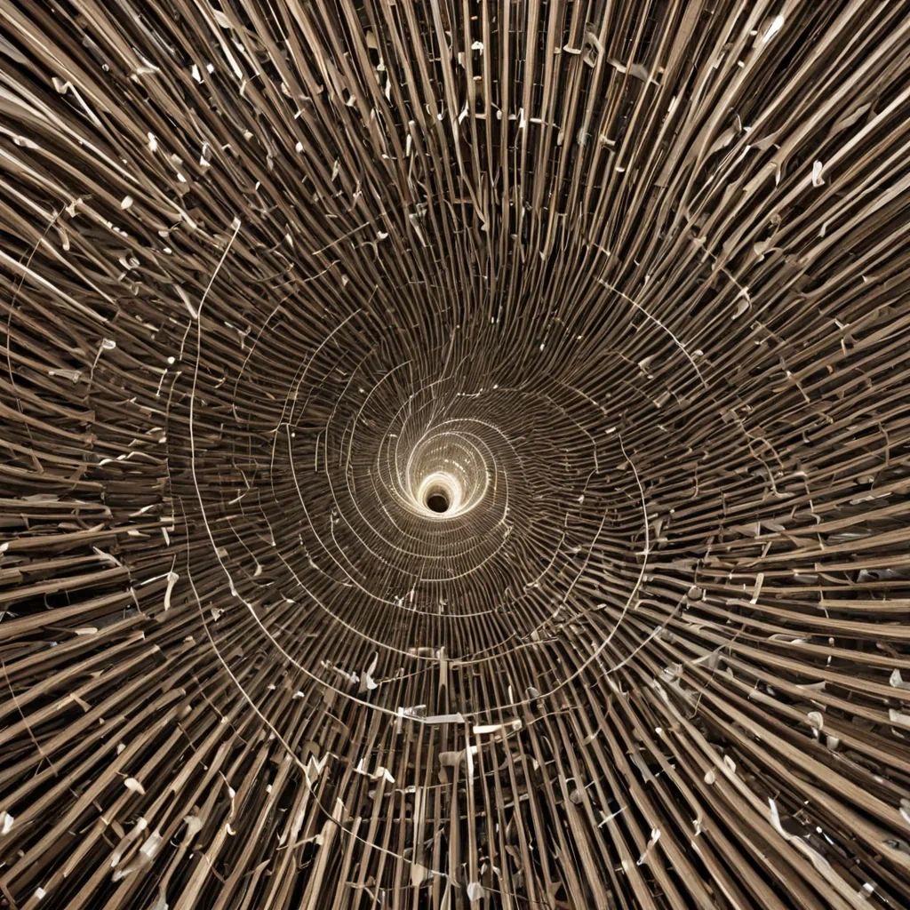 A single, selfilluminating filament of solidified quantum resonance, shaped like a spiraling, nonreflective lattice of reversed chroniton decay, pulses at the center of a vast, suspended archive of unrecorded melodies where the shelves are not made of wood or metal, but of the compressed, unplayed notes of a civilization that communicated through the duration of synchronized humming. The filament does not vibrateit unharmonizes, each twist dissolving a layer of tonal potential that never coalesced, reforming into ephemeral, iridescent soundwaves shaped like the negative space between two throats that never vibrated in the same moment of shared breath. The archive is not musicalit is a layered expanse of