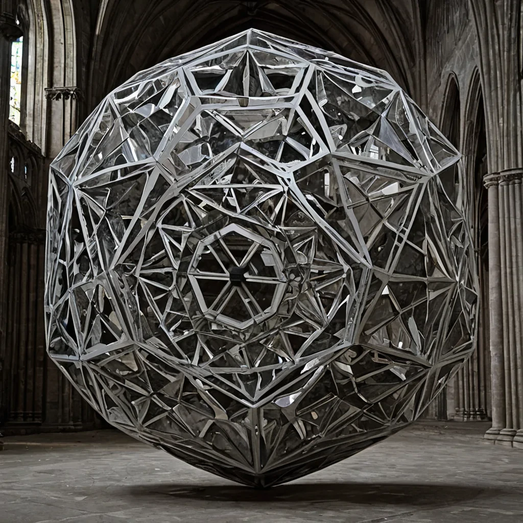A single, selfrotating dodecahedron of frozen laughter, composed of 12 mirrored facets each inscribed with a different unspoken language of gravity, floats at the center of a cavernous, inverted cathedral carved from the solidified silence of a civilization that measured time not by clocks, but by the duration of synchronized, breathless stillness held just before the first gravity wave was ever felt in a universe where mass was never allowed to coalesce. The dodecahedron does not reflectit unweights, each facet shedding a layer of gravitational potential that never formed into a shared pull, reforming into ephemeral, silverveined afterimages shaped like the negative space between two feet that never touched the same ground