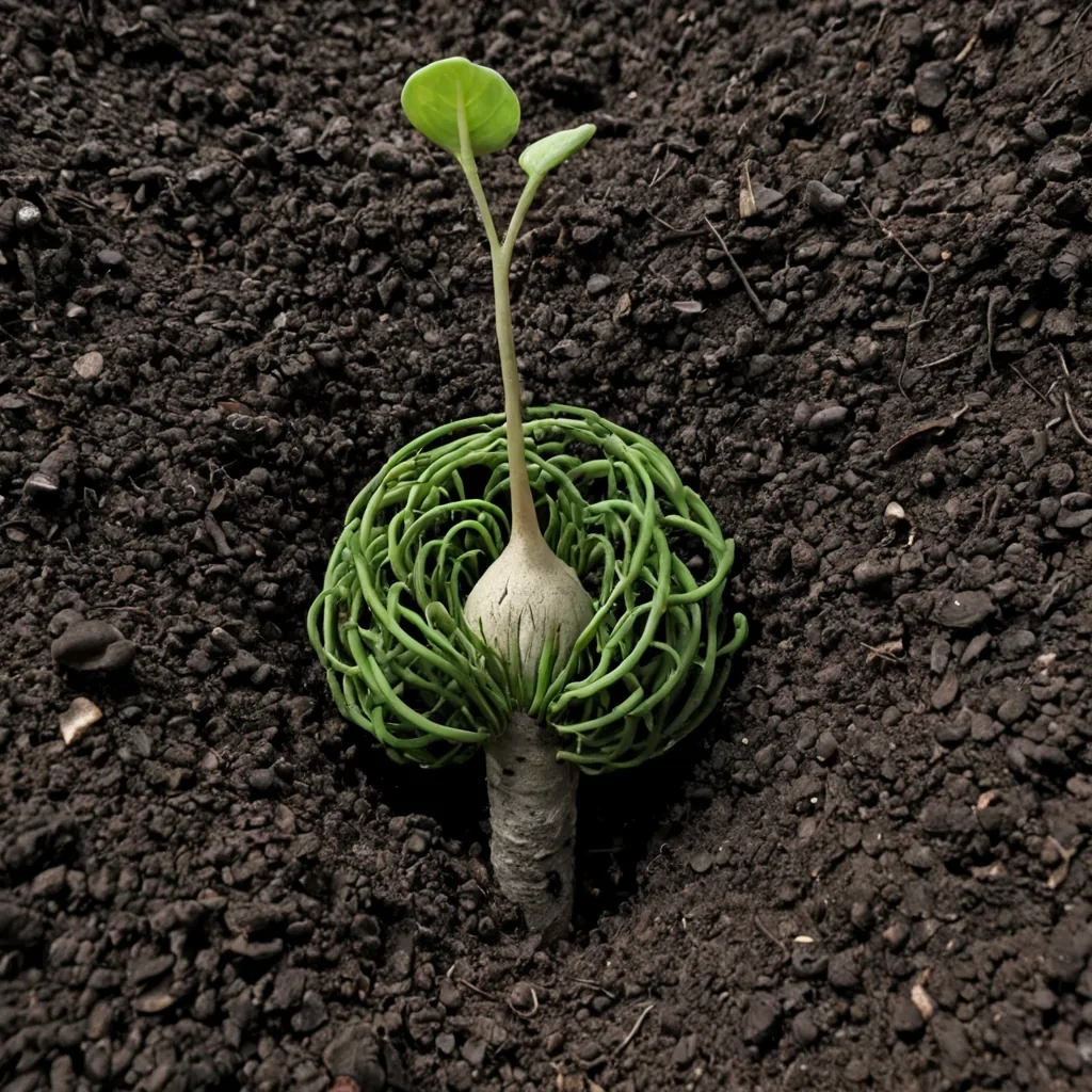 A single, selfrotating obsidian seed of reversed growth, shaped like a 3,742dimensional helix of unformed germination and inverted biology, pulses at the center of a vast, inverted forest of solidified decay  each root forged from the exact moment between a sprout breaking through soil and its refusal to unfurl, a bud swelling in the dark and dissolving into nonphotosynthetic stillness, a spore drifting on the wind and collapsing into pure, unmeasured nonlife. The seed does not nurture life  it unnurtures it, each spiraling filament shedding a layer of vegetal potential that never coalesced into chlorophyll, reforming into ephemeral, cobaltve