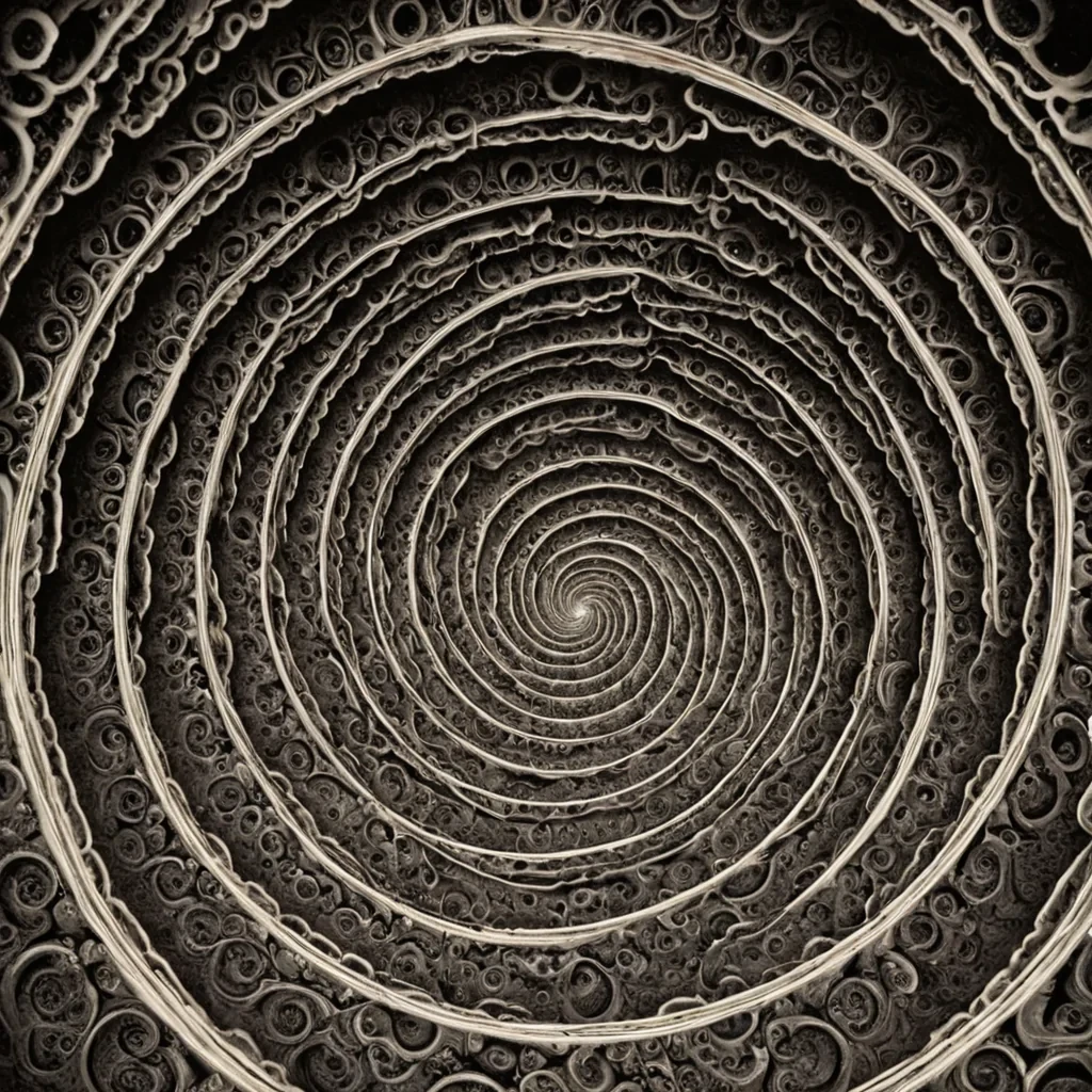 A single, selfresonating fractal of reversed laughter, shaped like a 47,002dimensional spiral of unformed joy and inverted euphoria, pulses at the center of a vast, inverted amphitheater of solidified silence  each seat carved from the exact moment between a sound leaving the lips and its refusal to be heard, a breath catching in the throat and dissolving into nonauditory stillness, a smile forming on the face and collapsing into pure, unmeasured nonexpression. The fractal does not amplify sound  it unamplifies it, each spiraling filament shedding a layer of emotional potential that never coalesced into shared mirth, reforming into ephemeral, citrineve