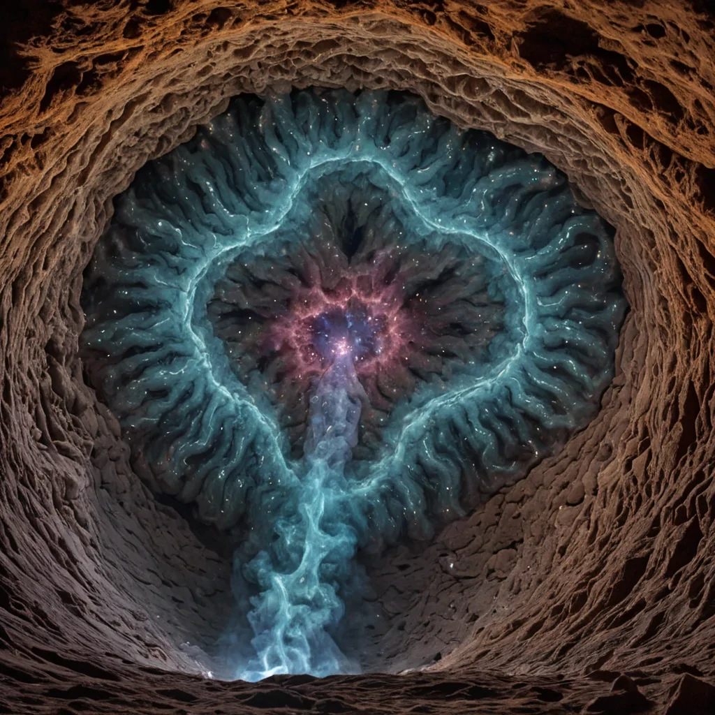 A single, selffragmenting nebula of reversed breath, shaped like a 47dimensional Mbius tangle of unformed inhalation and inverted exhalation, drifts through the center of a vast, inverted cavern of solidified silenceeach stalactite carved from the petrified breath of a civilization that measured time not by clocks, but by the duration of synchronized, breathless pauses held just before the first lung was ever permitted to expand in a world where respiration was forbidden. The nebula does not disperseit unbreathes, each filament shedding a layer of pneumatic potential that never coalesced into a shared gasp, reforming into ephemeral, topazveined afterimages shaped
