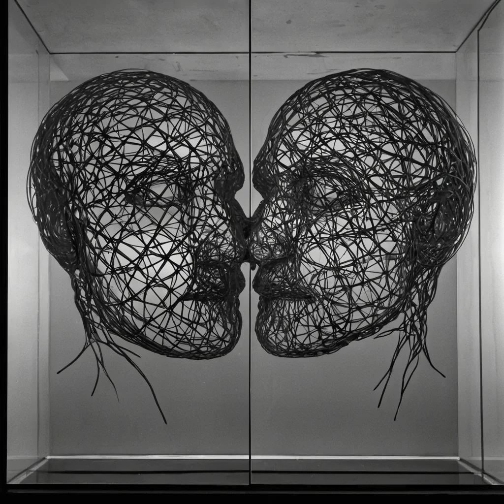 A single, selfrewriting tangle of solidified shadow, shaped like a 53dimensional knot of inverted memory and unformed forgetting, thrums at the center of a vast, inverted archive of unrecorded dreams built from the petrified silence of a civilization that measured time through the duration of synchronized, silent forgetting of the same unremembered face. The tangle does not eraseit unremembers, each twist dissolving a layer of mnemonic potential that never coalesced into a shared recollection, reforming into ephemeral, obsidianthreaded afterimages shaped like the negative space between two palms that never pressed against the same cool glass in the same moment of mutual oblivion. The archive is not physicalit is