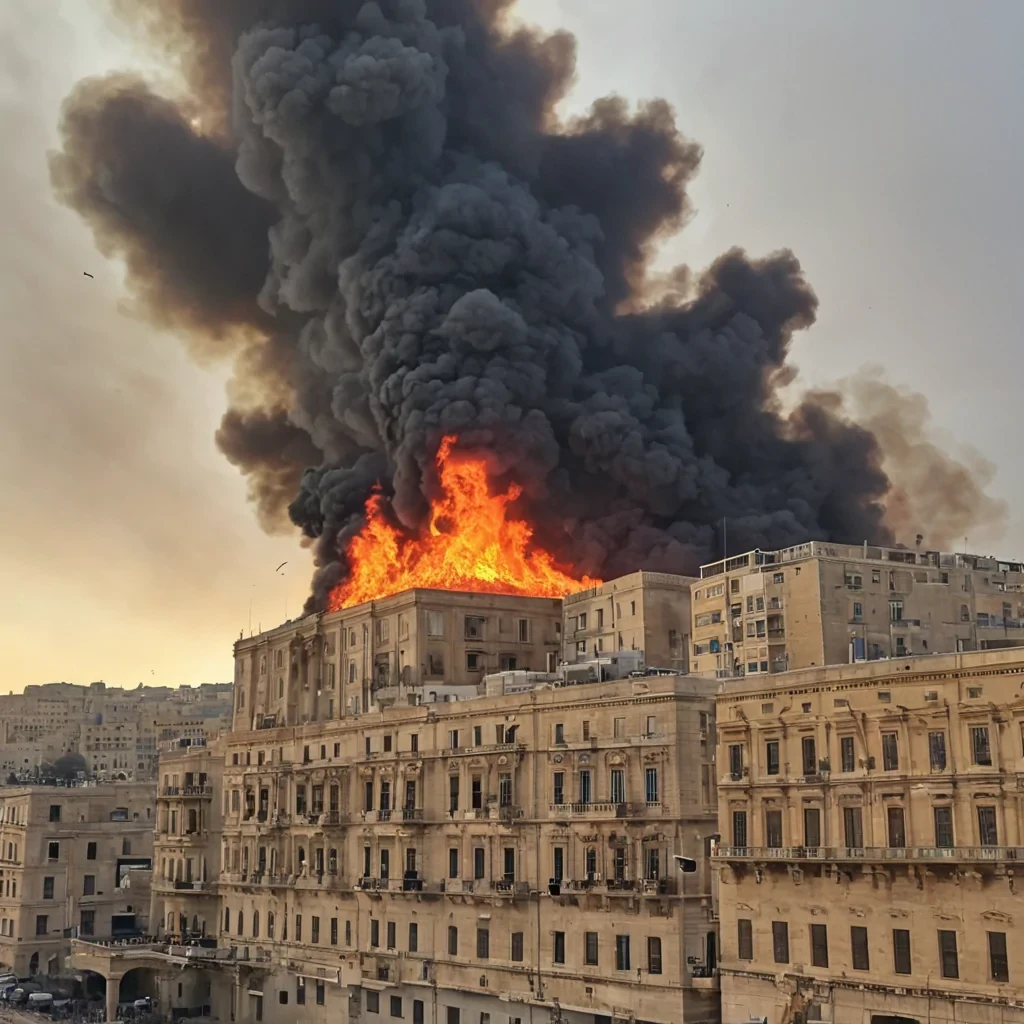 disaster fire at valletta malta