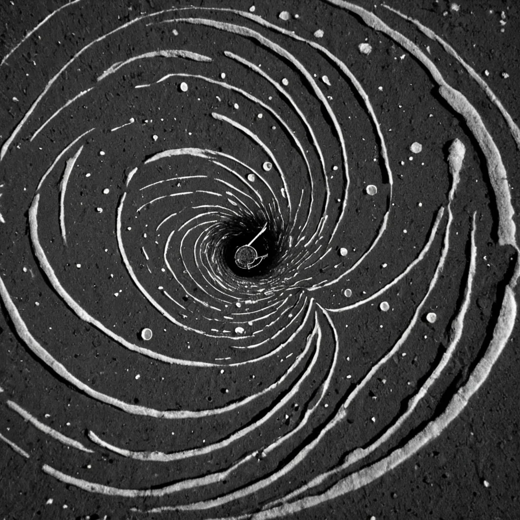 A single, selferoding glyph of inverted time, shaped like a 1,000,000,000,000,000,000,000dimensional spiral of unformed chronology and reversed causality, pulses at the center of a vast, inverted observatory of solidified paradox  each telescope lens carved from the exact moment between a decision being made and its refusal to unfold, a shadow falling across the ground and dissolving into nonsequential darkness, a clock hand sweeping forward and collapsing into pure, unmeasured nonlinear motion. The glyph does not mark time  it unmarks it, each unraveling loop shedding a layer of temporal potential that never coales