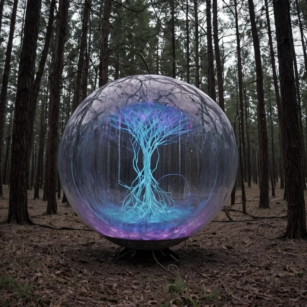 A single, humming filament of solidified wind weaves through the center of a vast, still forest of inverted, glassblown trees suspended in a vacuum chamber lined with iridescent, sounddissolving velvet. The filament does not conduct airit conducts absence, each twist pulsing with the faint, thermal afterimage of a sigh whispered into a void that was never filled. The trees are not rootedthey are frozen midrotation, their branches made of spun moonlight and compressed silence, each leaf etched with the geometric script of a dream that collapsed before it could be named. The floor is not groundit is a thin, vibrating membrane of stretched time, resonating at the exact frequency of a heartbeat that was never heard, its