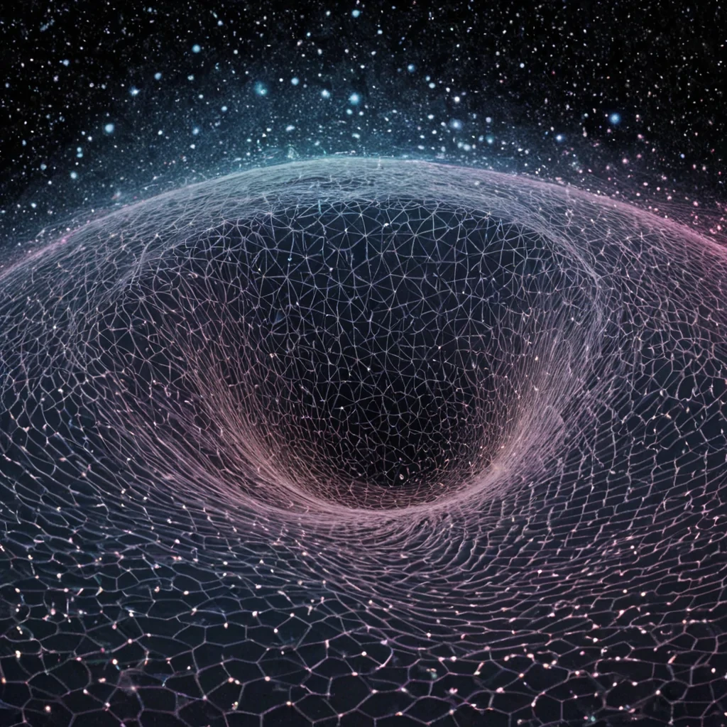 A single, selfsilencing wave of liquid geometry undulates through the core of a floating, inverted constellation of mirrored dust suspended in the event horizon of a dying star, its structure not light or matter but woven from the thermal afterimage of a thousand unperceived symmetries that never aligned in the void. The wave does not propagateit unaligns, each ripple dissolving a pattern into its original chaos, releasing a wave of zeroentropy formlessness that fractures the fabric of structure into a drifting mist of iridescent, amorphous shards, each one etched with the chromatic echo of a shape that never existed. The constellations nodes are not starsthey are hollowedout moments of balance, each one a frozen