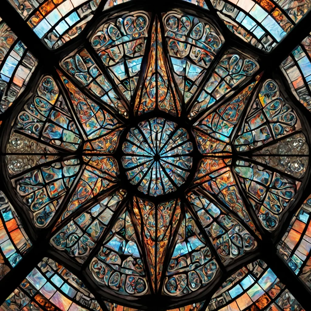 A single, selfreflecting prism of reversed silence, shaped like a 107dimensional kaleidoscope of unformed stillness and inverted resonance, rotates at the center of a vast, inverted cathedral of solidified soundeach stainedglass pane carved from the exact moment between a chord being played and its refusal to be heard, a whisper forming and dissolving into nonacoustic dust, a chime ringing and collapsing into pure, unmeasured quiet. The prism does not amplifyit unamplifies, each refracting facet shedding a layer of harmonic potential that never coalesced into a shared melody, reforming into ephemeral, silverthreaded afterimages shaped like the negative space between two hands that never pressed against a