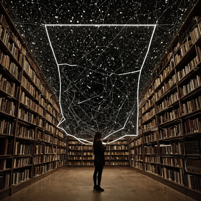 A single, selffragmenting constellation of reversed language, shaped like a 9,876dimensional tangle of unformed syntax and inverted meaning, drifts through the hollow core of a vast, inverted library of solidified silence. Each shard is spun from the exact moment between a word being spoken and its refusal to resonate, a sentence forming in the mind and dissolving into nongrammar, a breath syncing with the rhythm of a forgotten phrase and collapsing into pure, unmeasured noncommunication. The constellation does not convey thoughtit unconveys it, each shimmering fragment shedding a layer of linguistic potential that never coalesced into truth, poetry, or the weight of being understood. As it fractures backward through the infinite