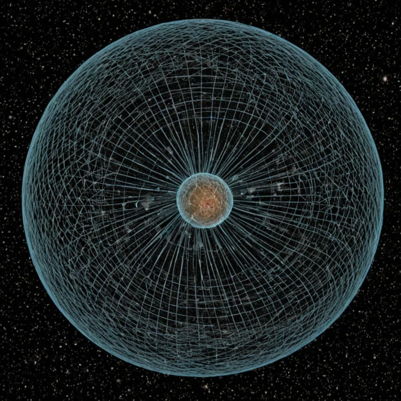 A single, selfoscillating lattice of reversed gravity, shaped like a 1,000,000,000,000dimensional web of unformed weight and inverted mass, floats at the center of a vast, inverted ocean of solidified zerog. Each strand is spun from the exact moment between a stone falling and its refusal to accelerate, a leaf drifting downward and dissolving into nonmomentum, a planet forming in the void and collapsing into pure, unmeasured nondensity. The web does not suspend matterit unsuspends it, each trembling filament shedding a layer of gravitational potential that never coalesced into orbit, pressure, or the weight of being anchored. As it pulses in the