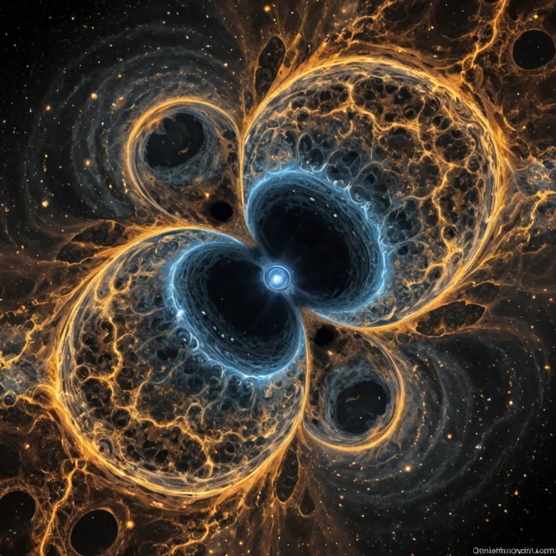 A single, selfoscillating droplet of liquefied gravity, shaped like a 23dimensional fractal knot of inverted time and unformed momentum, hovers at the center of a vast, inverted nebula composed of the petrified trajectories of a civilization that measured motion through the duration of synchronized, silent accelerations held just before the first particle was ever allowed to deviate from its prescribed path. The droplet does not fallit unaccelerates, each ripple shedding a layer of kinetic potential that never coalesced into a shared direction, reforming into ephemeral, obsidianthreaded afterimages shaped like the negative space between two feet that never left the same point of rest in the same moment of mutual suspension