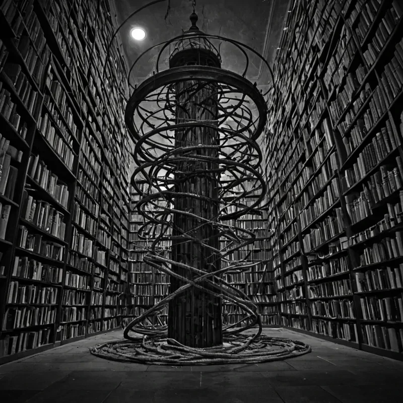 A single, selfigniting filament of compressed twilight coils through the hollowed core of a dormant clocktower built from the inverted remains of a library that never held books, its strands not fibrous but woven from the thermal residue of a sentence whispered into the void between the first and last breath of a century. The filament does not burnit unburns, each pulse drawing back a decade of light into its core, condensing into a dense, obsidian helix that hums with the electromagnetic signature of a lullaby composed in the language of unbroken glass. The towers outer shell is not stoneit is a layered lattice of petrified silence, each cell etched with the chromatic afterimage of a page turned too