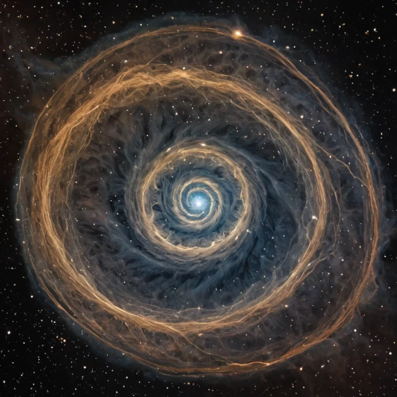 A single, selfrewinding filament of solidified silence, shaped like a helical coil of reversed causality and unformed memory, drifts through the center of a vast, inverted nebula composed of the petrified whispers of a civilization that communicated through the duration of synchronized, silent listening to the same unheard lullaby. The filament does not echoit unlistens, each contraction dissolving a layer of auditory potential that never coalesced into a shared resonance, reforming into ephemeral, opalthreaded afterimages shaped like the negative space between two ears that never tilted in unison during the same moment of mutual stillness. The nebula is not gaseousit is a stratified expanse of compressed silence