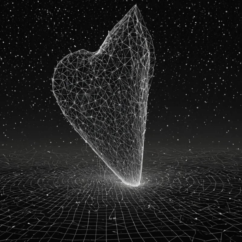 A single, selffragmenting constellation of reversed silence, shaped like a 28,917dimensional lattice of unformed stillness and inverted resonance, drifts at the center of a vast, inverted ocean of solidified sound  each shard forged from the exact moment between a whisper forming in the throat and its refusal to be heard, a breath held in anticipation and dissolving into nonauditory emptiness, a heartbeat syncing with the pulse of the world and collapsing into pure, unmeasured nonvibration. The constellation does not absorb noise  it unabsorbs it, each crystalline facet shedding a layer of acoustic potential that never coalesced into audible waveforms, reforming into ephemeral, moonstone