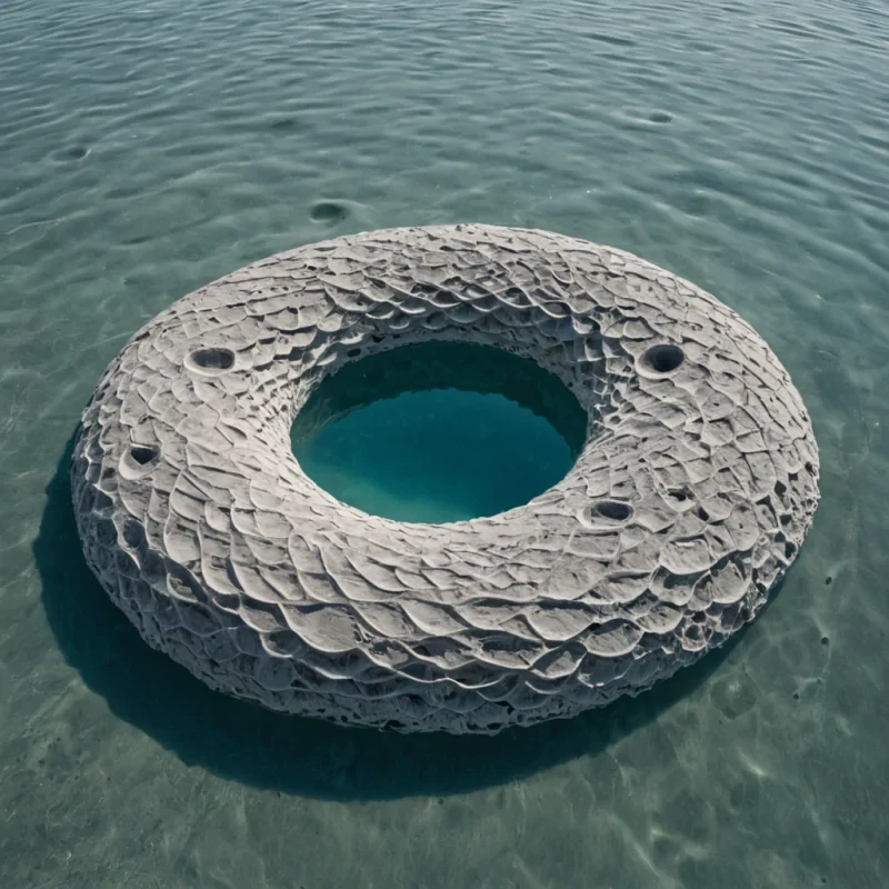 A single, selfreflecting pool of solidified moonlight, shaped like a 23dimensional torus woven from reversed chronons and unformed silence, floats at the center of a vast, inverted lagoon composed entirely of petrified breath and suspended moments of unshared dreams. The pool does not mirrorit unsees, each ripple dissolving a layer of perceptual potential that never coalesced into a shared vision, reforming into ephemeral, silverthreaded afterimages shaped like the negative space between two eyelids that never opened in the same moment of mutual awakening. The lagoon is not aquaticit is a stratified expanse of compressed imagination, each wave a fossilized thought held just before the first dream was