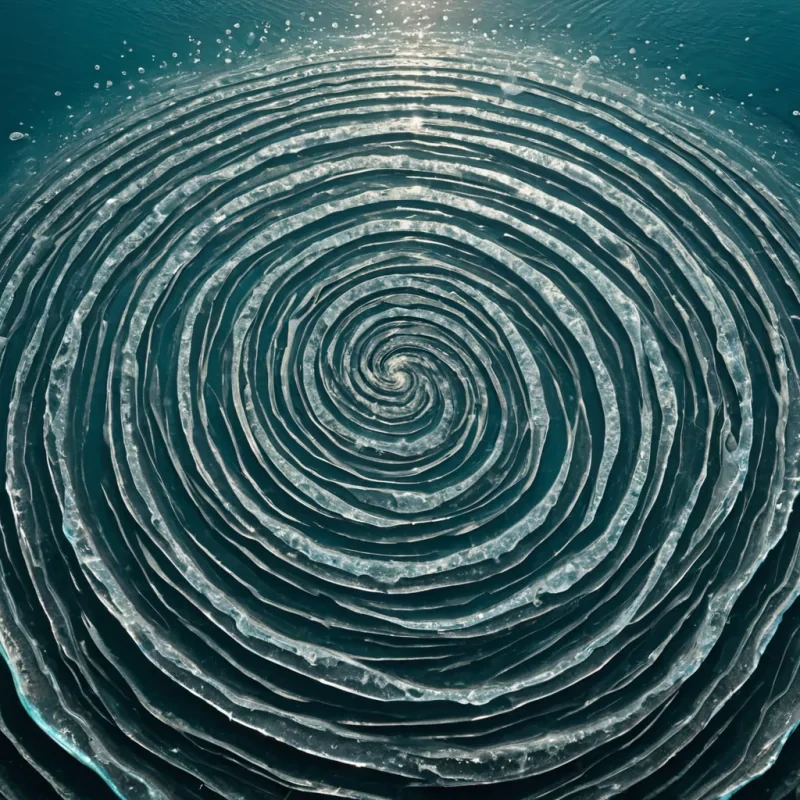 A single, selfreplicating cluster of crystalline wind, shaped like a fractalized, spiraling vortex of frozen breath, hovers at the center of a vast, inverted lagoon where the water is not liquid, but solidified, unplayed melodies from a civilization that communicated through the resonance of unbroken echoes. The cluster does not spinit unresonates, each rotation dissolving a layer of sound that never existed, reforming into ephemeral, iridescent ripples shaped like the negative space between two breaths that never synchronized in the same harmonic field. The lagoon is not earthit is a layered expanse of petrified acoustics, each wave etched with the vibrational residue of a