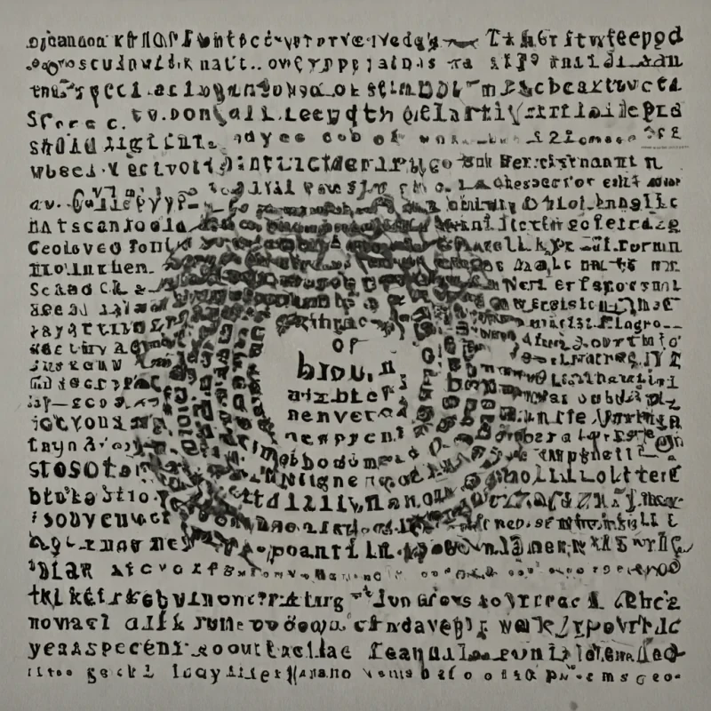 A single, selfrewriting glyph of molten ink ascends from the center of a floating, inverted typewriter forged from the fused remains of a thousand unsent letters that never reached their recipients. The glyph does not formit unforms with each pulse, shedding layers of meaning like a serpent shedding skin, revealing not words but the thermal afterimage of a sentence that never had to be written. The typewriters keys are not metalthey are hollowedout shards of petrified hesitation, each one etched with the chromatic residue of a thought that dissolved before it could be typed. The paper is not celluloseit is a translucent membrane of solidified breath, its surface rippling with the subharmonic resonance of a name