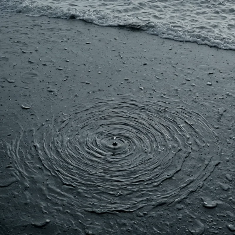 A single, selforganizing constellation of liquid memory, shaped like a drifting, nonreflective inkwell of inverted nostalgia, floats at the center of a vast, still ocean of solidified rain that never fell from a sky that never formed. The inkwell does not spillit unremembers, each droplet dissolving a layer of recollection that never occurred, reforming into ephemeral, fractalized ripples shaped like the negative space between two moments that never coincided in the same heartbeat. The ocean is not waterit is a layered expanse of petrified weather, each wave etched with the hydrometeorological residue of a storm that was almost named, its surface shimmering with the faint, ir