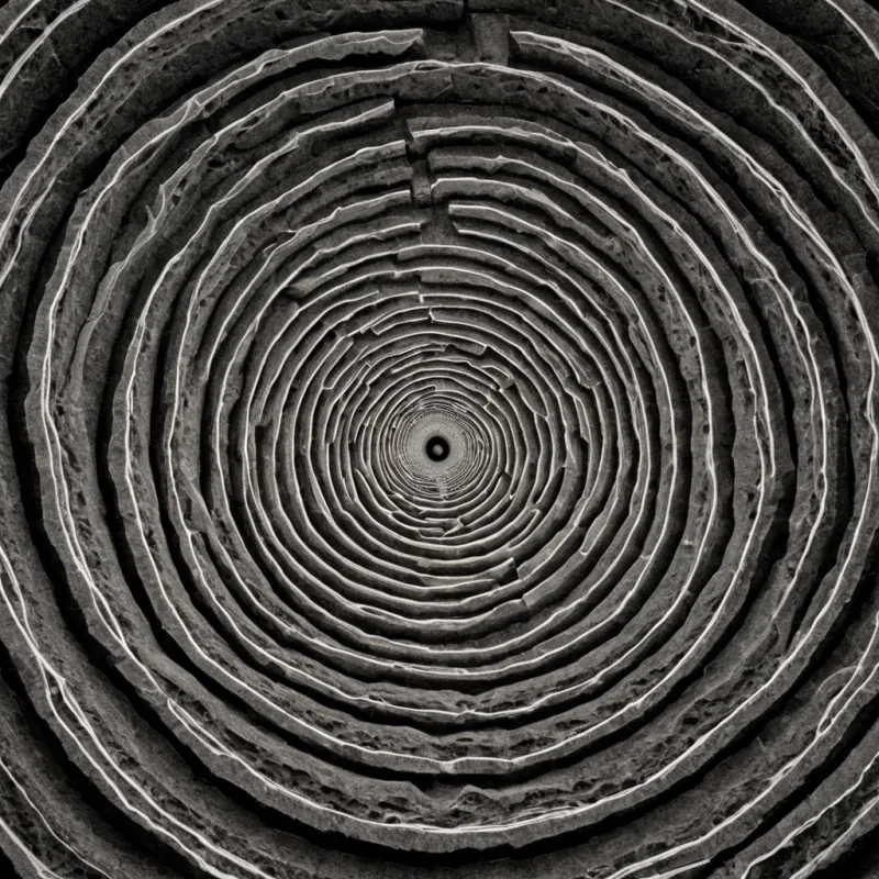 A vast, crystalline labyrinth of interlocking sound waves floats in the vacuum of a dead stars remnant core, each corridor not carved from stone but from the solidified resonance of a single, perfect breath exhaled in the moment of a universes first thought. The walls are not opaquethey are transparent layers of frozen air, each stratum etched with the microscopic topography of a sigh that never left the lungs of a being who never existed. The labyrinth does not lead anywhereit leads to everywhere at once, its pathways branching into infinite variations of the same breath, each iteration vibrating at a slightly different frequency, creating a harmonic dissonance that resonates with the emotional weight of potential. At the center, a single, pulsating