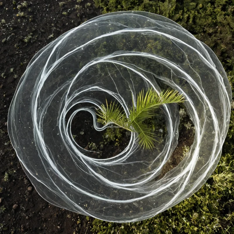 A single, selfdissolving filament of solidified wind, shaped like a spiraling, nonphysical wave of reversed atmospheric drift, pulses at the center of a vast, inverted garden suspended in the stratosphere between two drifting, silent mountain ranges. The filament does not blowit unbreathes, each twist unraveling a layer of air that never coalesced, reforming into ephemeral, translucent petals shaped like the negative space between two palms that never cupped the same gust in the same moment of shared stillness. The garden is not botanicalit is a layered expanse of petrified movement, each vine etched with the kinetic residue of a sigh that was almost felt, its surface shimmering with the faint after