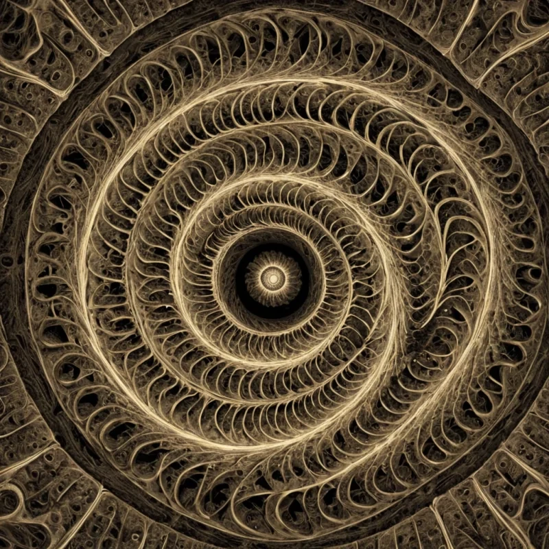 A single, selfreplicating fractal of solidified laughter, shaped like a 11dimensional spiral of inverted joy and unformed euphoria, rotates silently at the center of a vast, inverted cathedral of petrified silenceeach pillar carved from the fossilized breath of a civilization that measured happiness not by expression, but by the duration of synchronized, breathless stillness held just before the first chuckle was ever permitted to ripple through a world where sound was not forbidden, but never needed. The fractal does not spinit unlaughs, each rotating facet shedding a layer of emotional resonance that never coalesced into a shared mirth, reforming into ephemeral, citrinethreaded afterimages shaped like the negative space