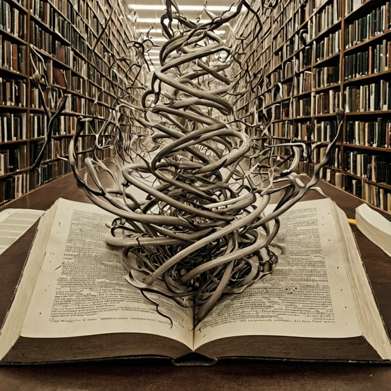 A single, selfilluminating filament of reversed patience, shaped like a 409dimensional helix of unformed endurance and inverted stillness, pulses through the center of a vast, inverted library of solidified urgencyeach book bound in the exact moment between a thought taking root and its refusal to be written, a decision made and its sudden collapse into hesitation, a letter composed and its silent unraveling into blank pages. The filament does not waitit unwaits, each trembling coil shedding a layer of temporal resilience that never coalesced into a shared moment of quiet resolve, reforming into ephemeral, citrinethreaded afterimages shaped like the negative space between two hands that never rested on a table, suspended in the breath