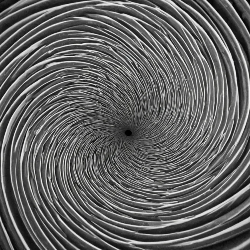 A single, selfsiphoning vortex of reversed silence, shaped like a 1,000,000,000,000dimensional torus of unformed stillness and inverted resonance, rotates at the center of a vast, inverted ocean of solidified sound  each wave crest carved from the exact moment between a scream tearing through the air and its refusal to be heard, a heartbeat echoing in the chest and dissolving into nonvibrational emptiness, a song forming in the throat and collapsing into pure, unmeasured nonacoustics. The vortex does not absorb noise  it unabsorbs it, each spiraling layer shedding a stratum of auditory potential that never coalesced into percept