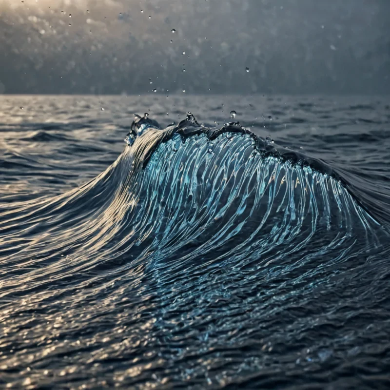 A single, selfsilencing filament of condensed starlight pulses through the core of a floating, inverted ocean of solidified rain, its structure not water or wave but forged from the thermal afterimage of a thousand unshed tears that never fell from the eyes of a world that never wept. The filament does not reflectit unreflects, each pulse dissolving a moment of surface tension into its original void, releasing a wave of negative refraction that fractures the fabric of liquid memory into a drifting mist of sapphire, geometric ripples, each one etched with the chromatic echo of a name that never drowned in a sea that never existed. The oceans waves are not crestingthey are suspended in midcollapse, each trough a