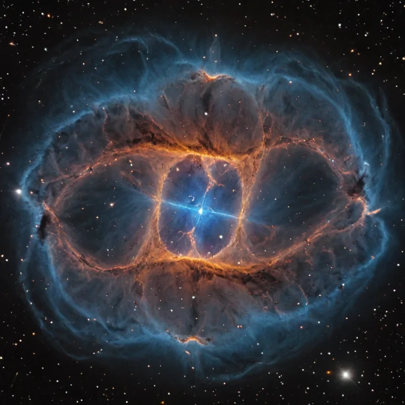 A single, selfilluminating filament of solidified stardust, shaped like a fractalized, bioluminescent thread of reversed cosmic memory, drifts through the center of a vast, inverted nebula composed of compressed, unobserved moments of first contact from a civilization that communicated through the duration of synchronized, silent gazing into the void. The filament does not emit lightit unremembers, each pulse dissolving a layer of recognition that never coalesced into a shared awe, reforming into ephemeral, sapphireveined afterimages shaped like the negative space between two eyes that never witnessed the same star in the same moment of mutual wonder. The nebula is not gaseousit is a layered