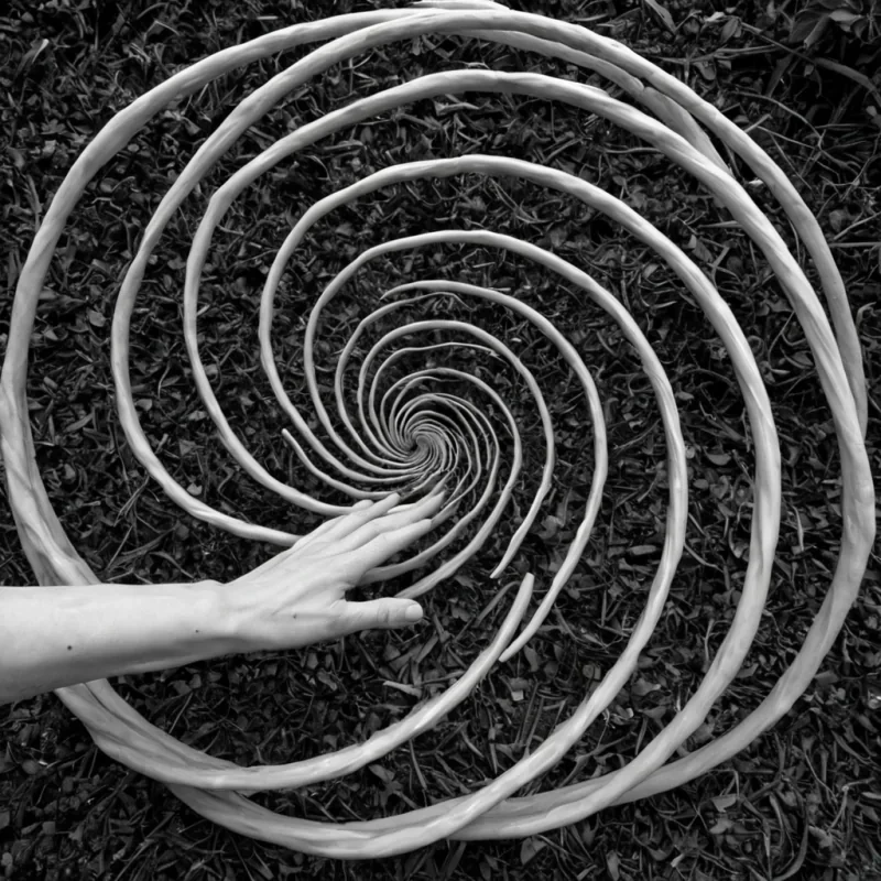 A single, selfentangling ribbon of reversed empathy, shaped like a 1,000,000,000,000,000,000,000dimensional helix of unformed compassion and inverted connection, spirals through the hollow core of a vast, inverted garden of solidified indifference. Each twist is spun from the exact moment between a hand reaching out and its refusal to touch, a tear falling and dissolving into nonsalinity, a heartbeat syncing with anothers and collapsing into pure, unmeasured nonresonance. The helix does not transmit emotionit untransmits it, each trembling coil shedding a layer of affective potential that never coales