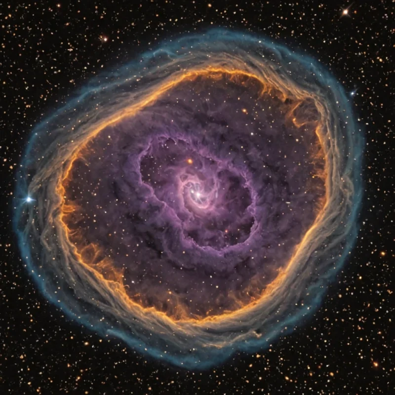 A single, selfresonating nebula of reversed gravity, shaped like a 4,207dimensional vortex of unformed weight and inverted pull, floats at the center of a vast, inverted cosmos of solidified levitation  each star forged from the exact moment between a foot lifting from the ground and its refusal to descend, a stone released from a hand and dissolving into nonmass, a heartbeat syncing with the void and collapsing into pure, unmeasured nonattraction. The nebula does not draw matter  it undraws it, each spiraling filament shedding a layer of gravitational potential that never coalesced into planetary form, reforming into ephemeral, amethystveined dust that drifts