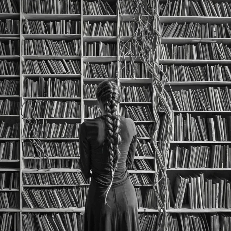 A single, selfluminous tendril of reversed patience, shaped like a 6,842dimensional braid of unformed endurance and inverted stillness, weaves through the hollow core of a vast, inverted archive of solidified impatience. Each strand is spun from the exact moment between a hand waiting and its refusal to move, a thought forming and dissolving into nonpersistence, a heartbeat syncing with the rhythm of a forgotten pause and collapsing into pure, unmeasured nonduration. The braid does not extend timeit unextends it, each trembling twist shedding a layer of temporal tolerance that never coalesced into calm, resolve, or the weight of having waited. As it braids backward through the infinite shelves