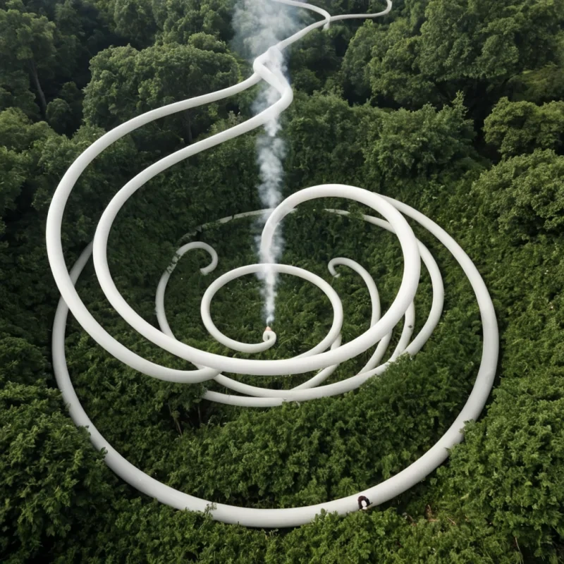 A single, selfilluminating filament of solidified breath, shaped like a spiraling, nonNewtonian ribbon of suspended exhalation, drifts through the center of a vast, inverted arboretum constructed from the compressed, unbreathed moments of a civilization that communicated through the duration of synchronized, silent inhaling of the same uninhaled air. The filament does not breatheit uninhales, each pulse dissolving a layer of oxygen that never coalesced into a shared breath, reforming into ephemeral, pearlveined afterimages shaped like the negative space between two nostrils that never drew the same current in the same moment of mutual stillness. The arboretum is not botanicalit is a strat