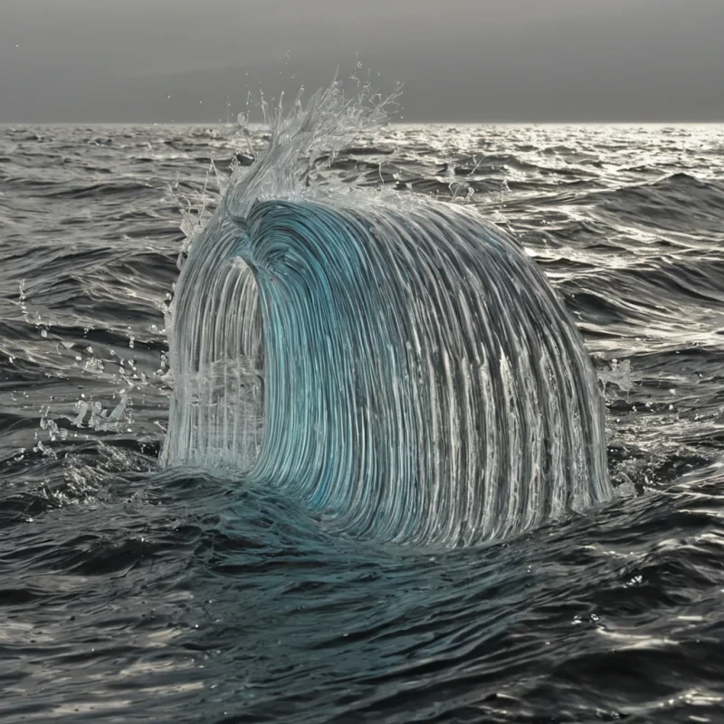 A single, selfilluminating thread of reversed gravity pulses through the core of a floating, inverted ocean of solidified silence suspended in the quantum foam between two collapsing dimensions of unperceived motion. The thread does not fallit unweights, each pulse unraveling a moment of suspension into its original buoyancy, releasing a wave of zeroentropy levitation that fractures the fabric of mass into a drifting mist of prismatic, geometric currents, each one etched with the chromatic echo of a tide that never turned. The oceans waves are not waterthey are frozen instants of equilibrium, each crest a hollowedout echo of a body that never sank, its surface shimmering with the thermal residue of unexperienced weightlessness.