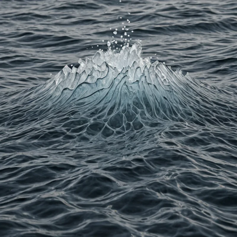 A single, selfilluminating cluster of crystallized silence, shaped like a 713dimensional lattice of unformed stillness and inverted quiet, pulses at the center of a vast, inverted ocean of solidified soundeach wave frozen midcrest at the exact moment between a whisper dissolving into air and its refusal to be heard, a sigh escaping lips and its sudden unraveling into nonresonant vapor, a hand brushing water and dissolving into motionless ripples. The cluster does not muteit unmutes, each trembling node shedding a layer of acoustic potential that never coalesced into a shared echo, reforming into ephemeral, moonstoneveined afterimages shaped like the negative space between two lips that