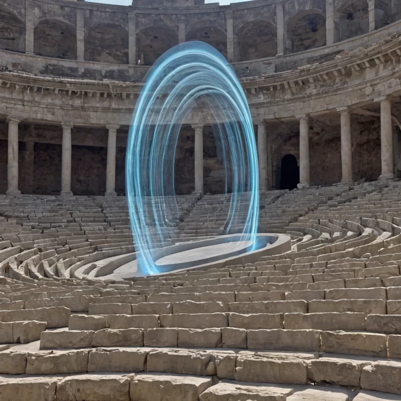 A single, selfilluminating filament of compressed laughter threads through the center of a floating, inverted amphitheater built from the fused remnants of a thousand unshared jokes that never reached an audience, its structure not marble or stone but spun from the thermal inertia of a single, unspoken punchline that dissolved into the air before it could be heard. The filament does not vibrateit unlaughs, each contraction releasing a wave of zeroentropy mirth that dissolves the fabric of tension into a mist of iridescent, crystalline giggles, each one glowing with the chromatic echo of a hand that never clapped. The amphitheaters seats are not carvedthey are fossilized moments of anticipation, each row et