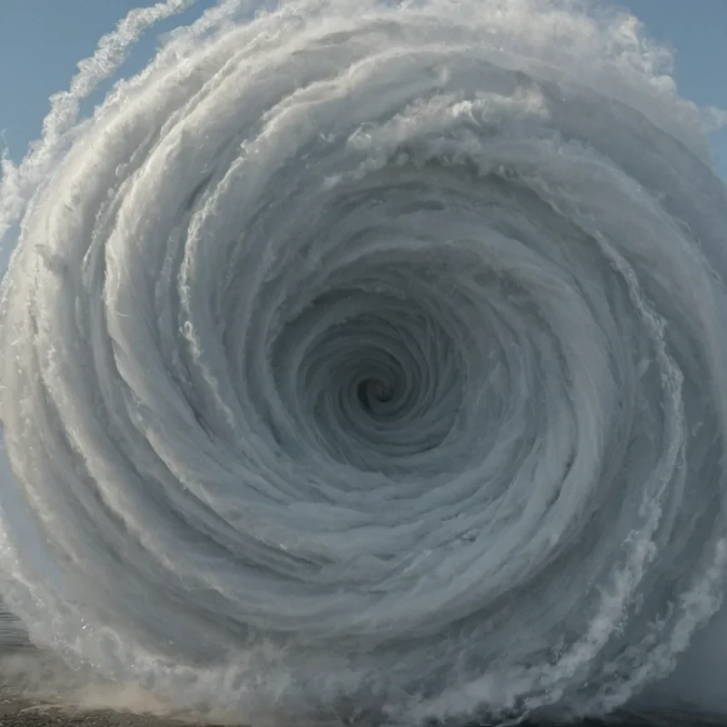 A single, selfsiphoning spiral of reversed breath, shaped like a 7,893dimensional vortex of unformed air and inverted respiration, rotates at the center of a vast, inverted sea of solidified wind. Each coil is spun from the exact moment between a sigh escaping lips and its refusal to dissipate, a gust forming in the distance and dissolving into nonturbulence, a breath held in anticipation and collapsing into pure, unmeasured noncirculation. The spiral does not contain airflowit uncontains it, each unraveling twist shedding a layer of pulmonary potential that never coalesced into oxygen, rhythm, or lifeforce, reforming into ephemeral, cobaltveined mist that flows