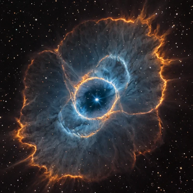 A single, selfsynthesizing nebula of reversed light, shaped like a 3,141dimensional spiral of unformed photons and inverted luminescence, drifts through a vast, inverted void of solidified darknesseach star carved from the exact moment between a spark igniting and its refusal to be seen, a flame flickering and dissolving into nonthermal mist, a lens flare forming and collapsing into pure, unmeasured obscurity. The nebula does not emit lightit unemits, each swirling filament shedding a layer of radiance that never coalesced into a shared gaze, reforming into ephemeral, cobaltveined afterimages shaped like the negative space between two eyes that never blinked