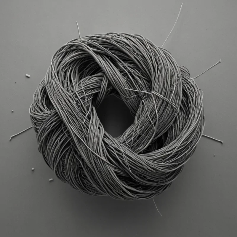 A single, selffragmenting knot of reversed thought, shaped like a 13,782dimensional tangle of unformed intention and inverted cognition, pulses in the center of a vast, inverted mindfield of solidified blanknesseach strand woven from the exact moment between a decision forming in the mind and its refusal to manifest, a memory surfacing in the subconscious and dissolving into nonremembered void, a word forming on the tongue and collapsing into pure, unmeasured nonmeaning. The knot does not contain ideasit uncontains them, each unraveling thread shedding a layer of conceptual potential that never coalesced into coherent understanding, reforming into ephemeral, amaranthveined mist that drift